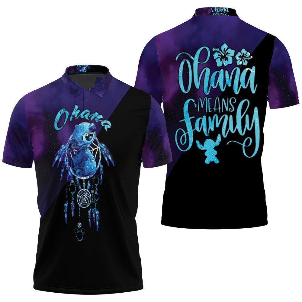 Lilo And Stitch Ohana Means Family Dreamcatcher Galaxy Style 3d Polo Shirt Jersey All Over Print Shirt 3d T-shirt