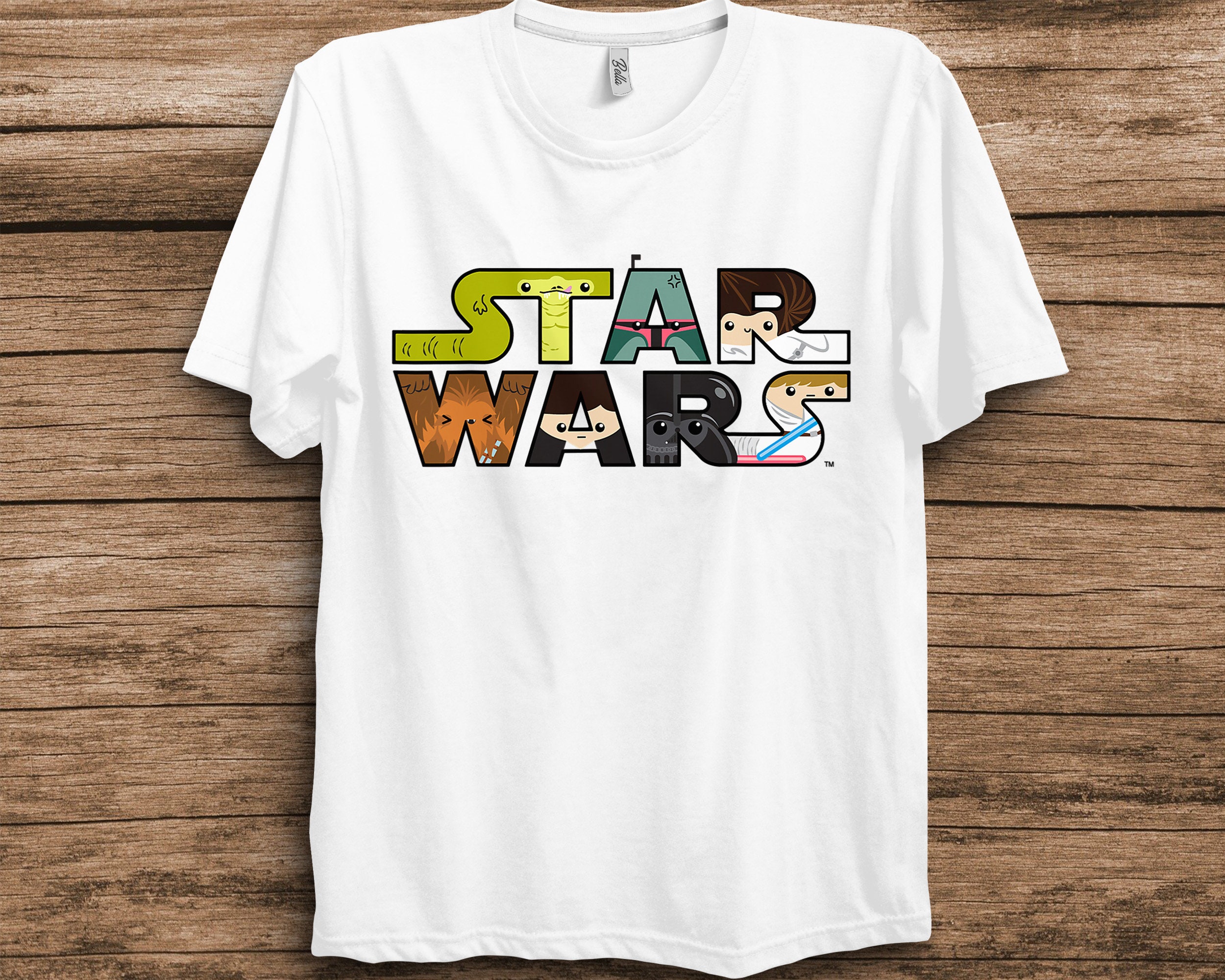 Logo Character Close-Up Kawaii Style Star Wars Unisex T-Shirt