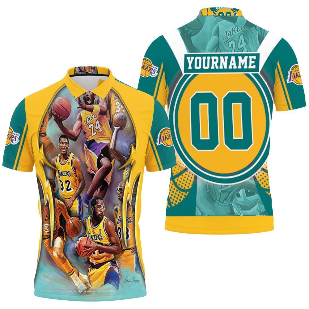 Los Angeles Lakers Player Photo Western Conference Polo Shirt All Over Print Shirt 3d T-shirt