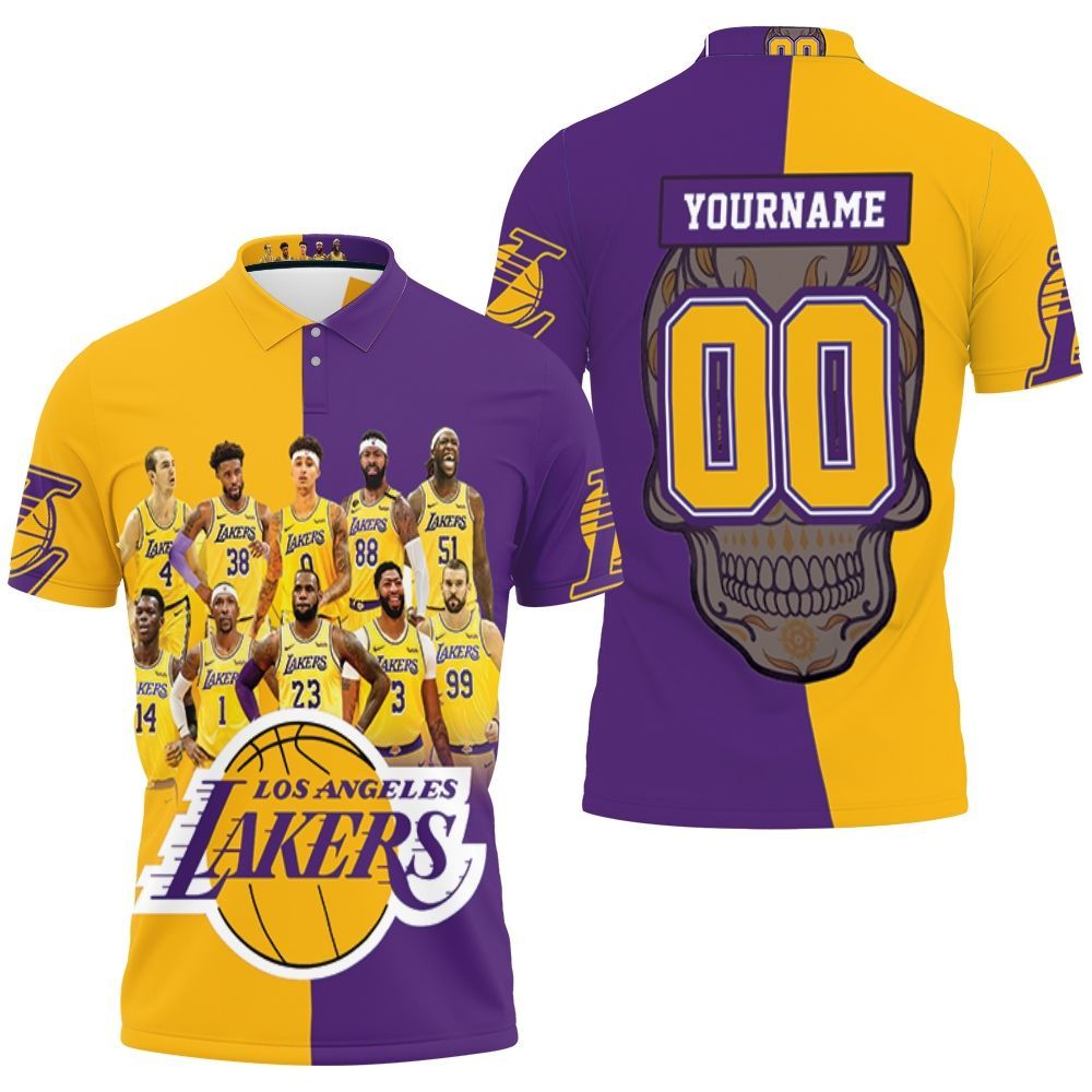 Los Angeles Lakers Skull Logo Nba Western Conference Polo Shirt All Over Print Shirt 3d T-shirt