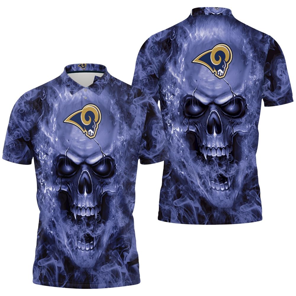 Los Angeles Rams Nfl Fans Skull Polo Shirt All Over Print Shirt 3d T-shirt