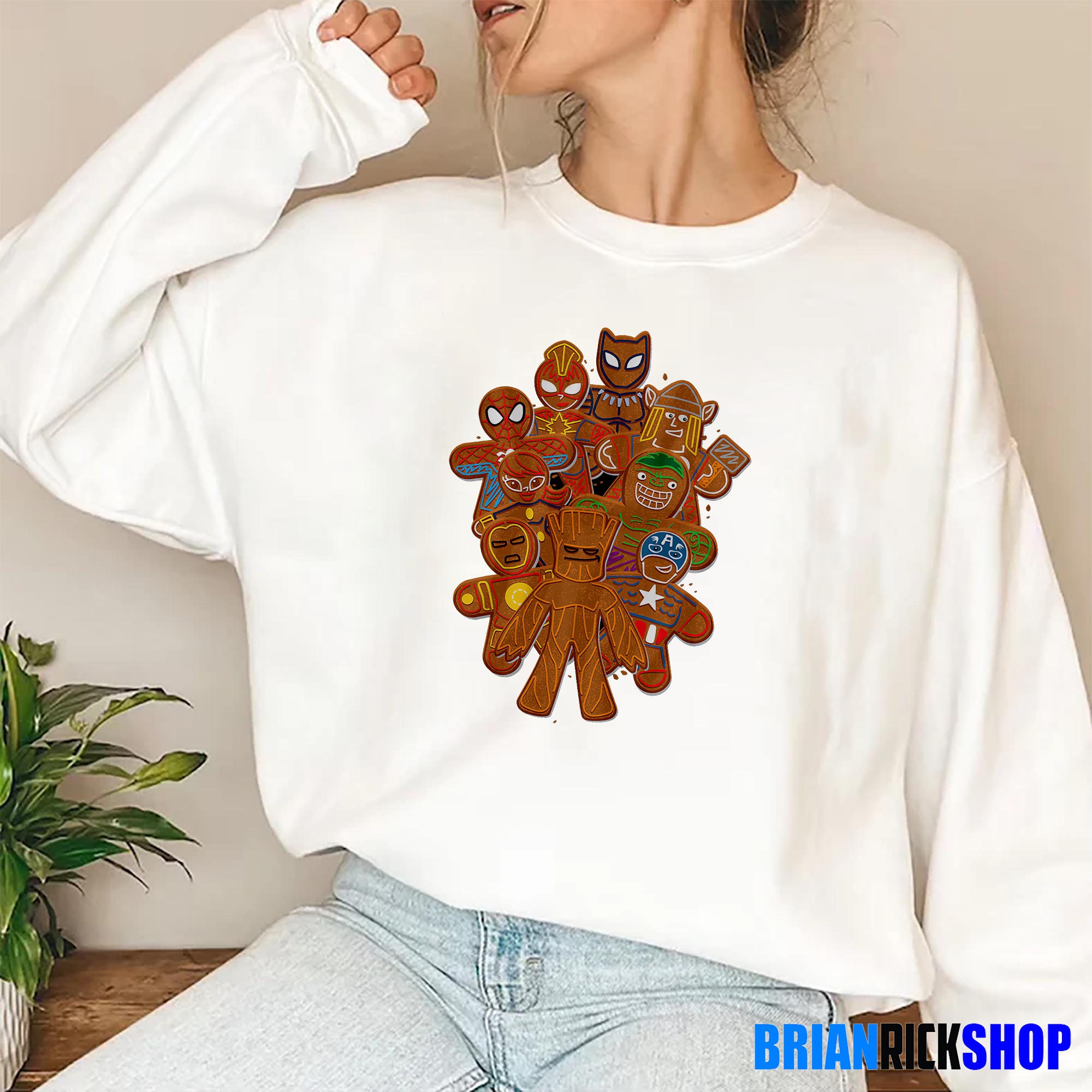 Marvel Avengers Gingerbread Cookie Christmas Unisex Sweatshirt