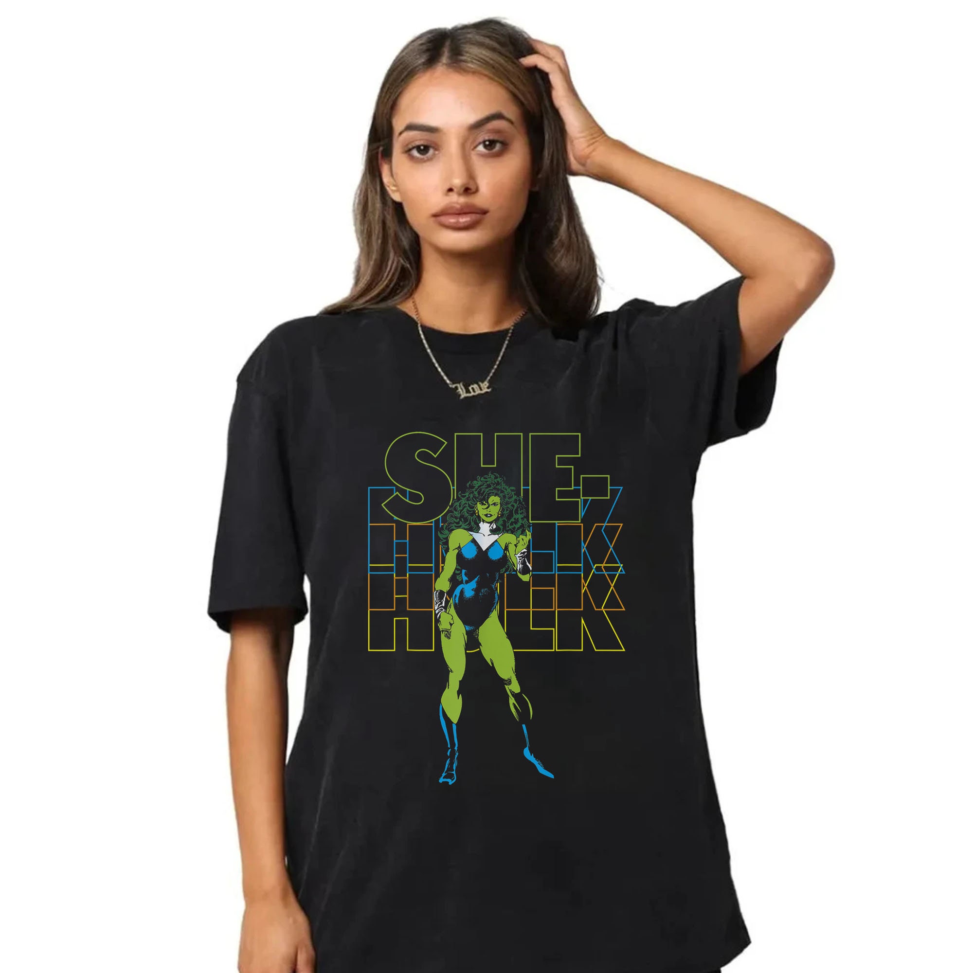 Marvel She-Hulk Vintage Floral Design Unisex T-Shirt