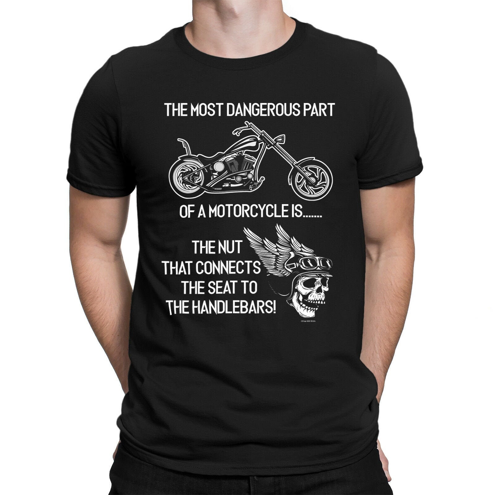 Mens Funny Biker The Most Dangerous Part Of A Motorcycle Unisex T-Shirt