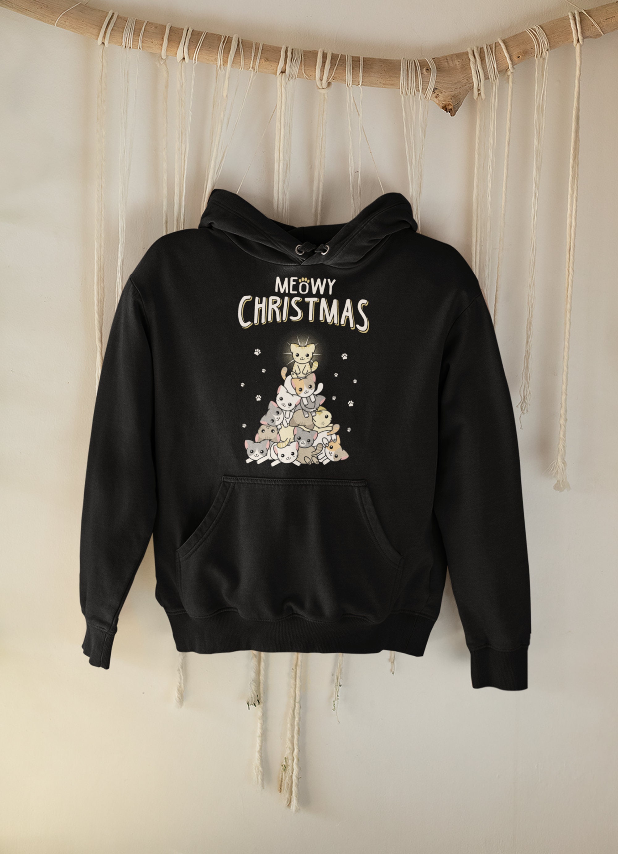 Meowy Christmas Meowy And Bright Christmas Cat Tree Unisex Sweatshirt