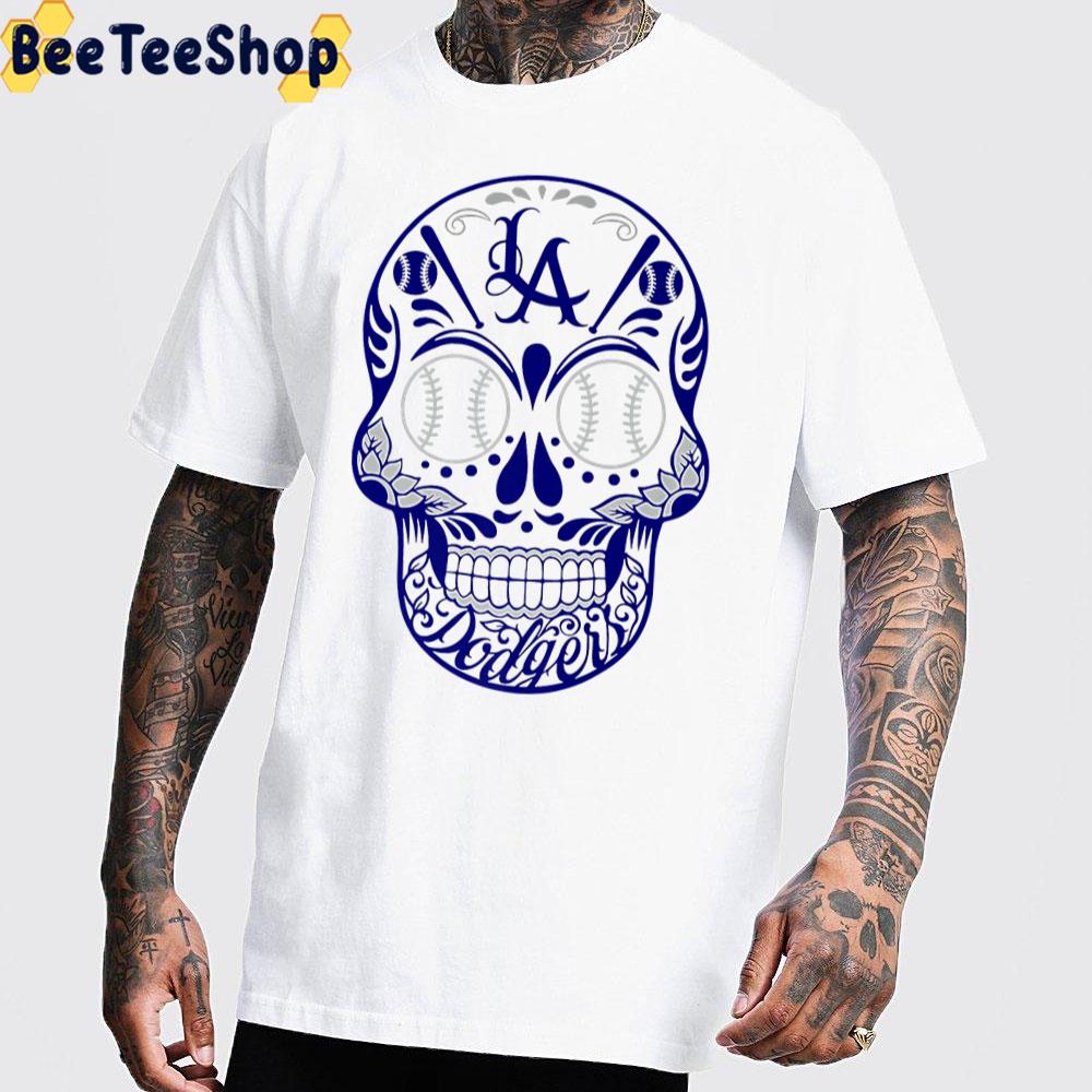 Mexica Skull Art Los Angeles Dodgers Baseball Unisex T-Shirt