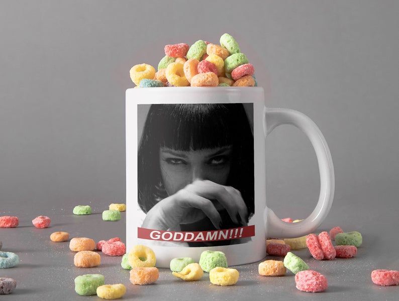 Mia Cocaine Goddam Mug Mia Wallace Mug Uma Thurman Mug Pulp Fiction Mug Retro Vintage Mug Premium Sublime Ceramic Coffee Mug White