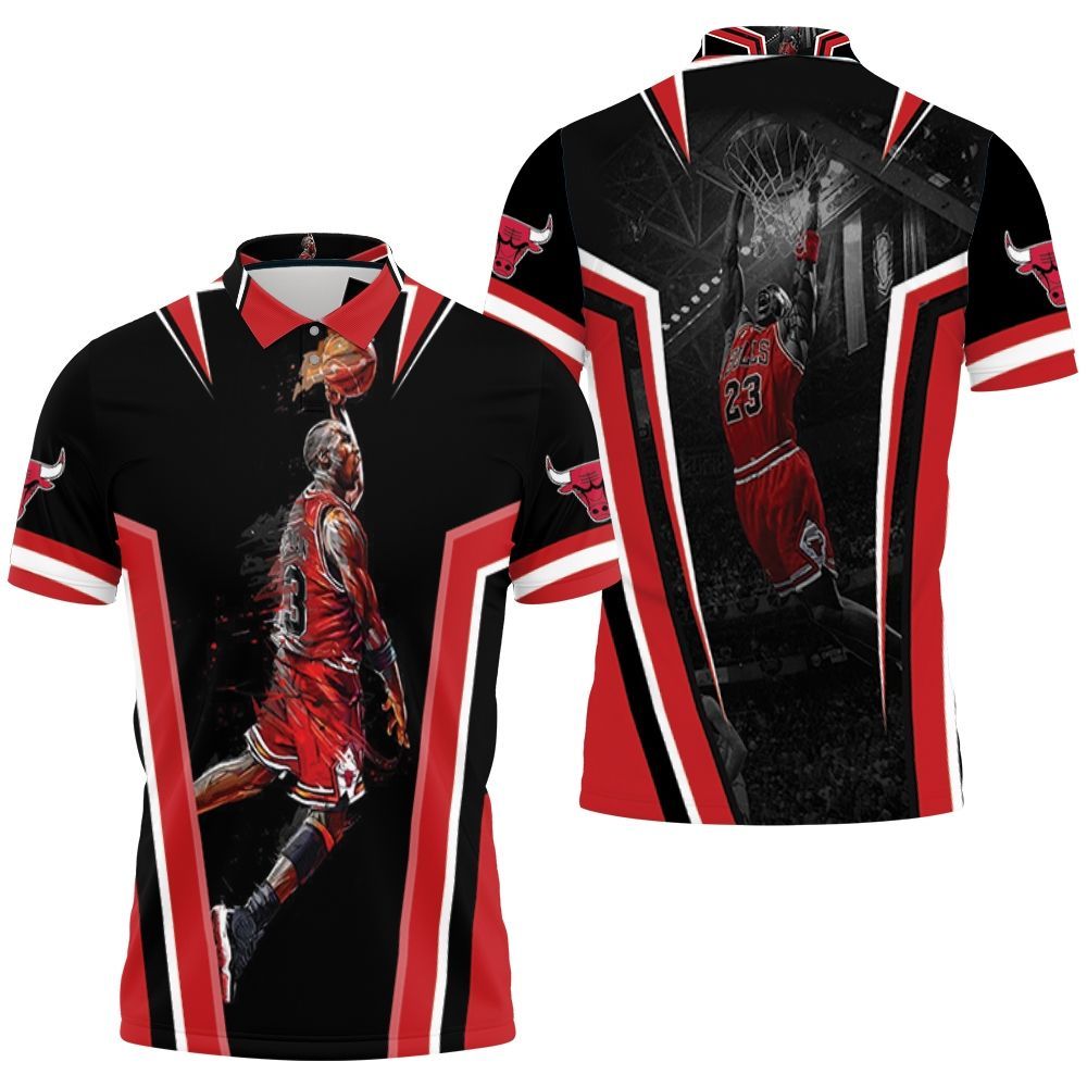 Michael Jordan Chicago Bulls Dunk Polo Shirt All Over Print Shirt 3d T-shirt