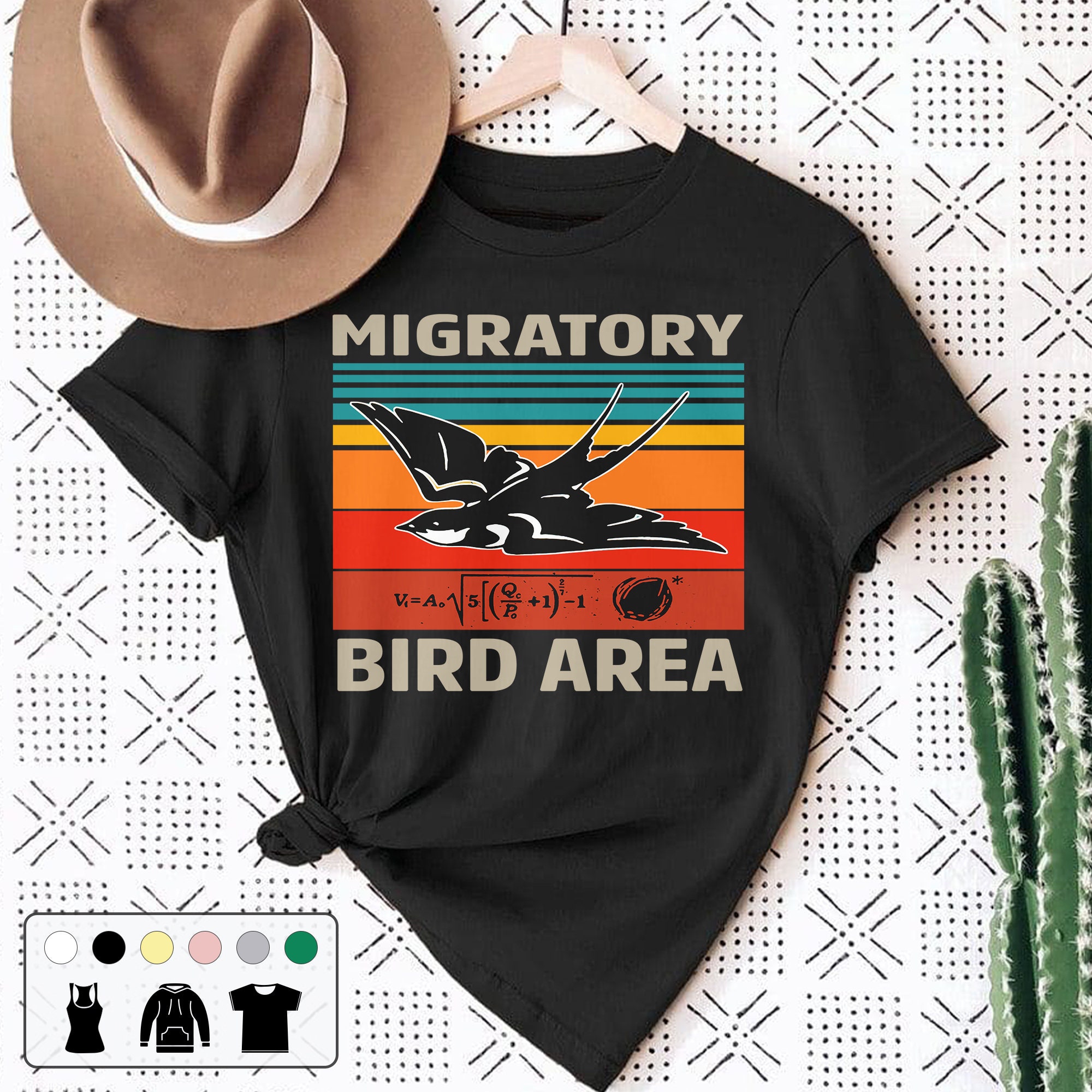 Migratory Bird Area Math Monty Python And The Holy Grail 70s Vintage Retro Unisex T-Shirt