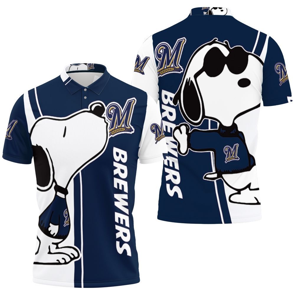 Milwaukee Brewers Snoopy Lover 3d Printed Polo Shirt All Over Print Shirt 3d T-shirt