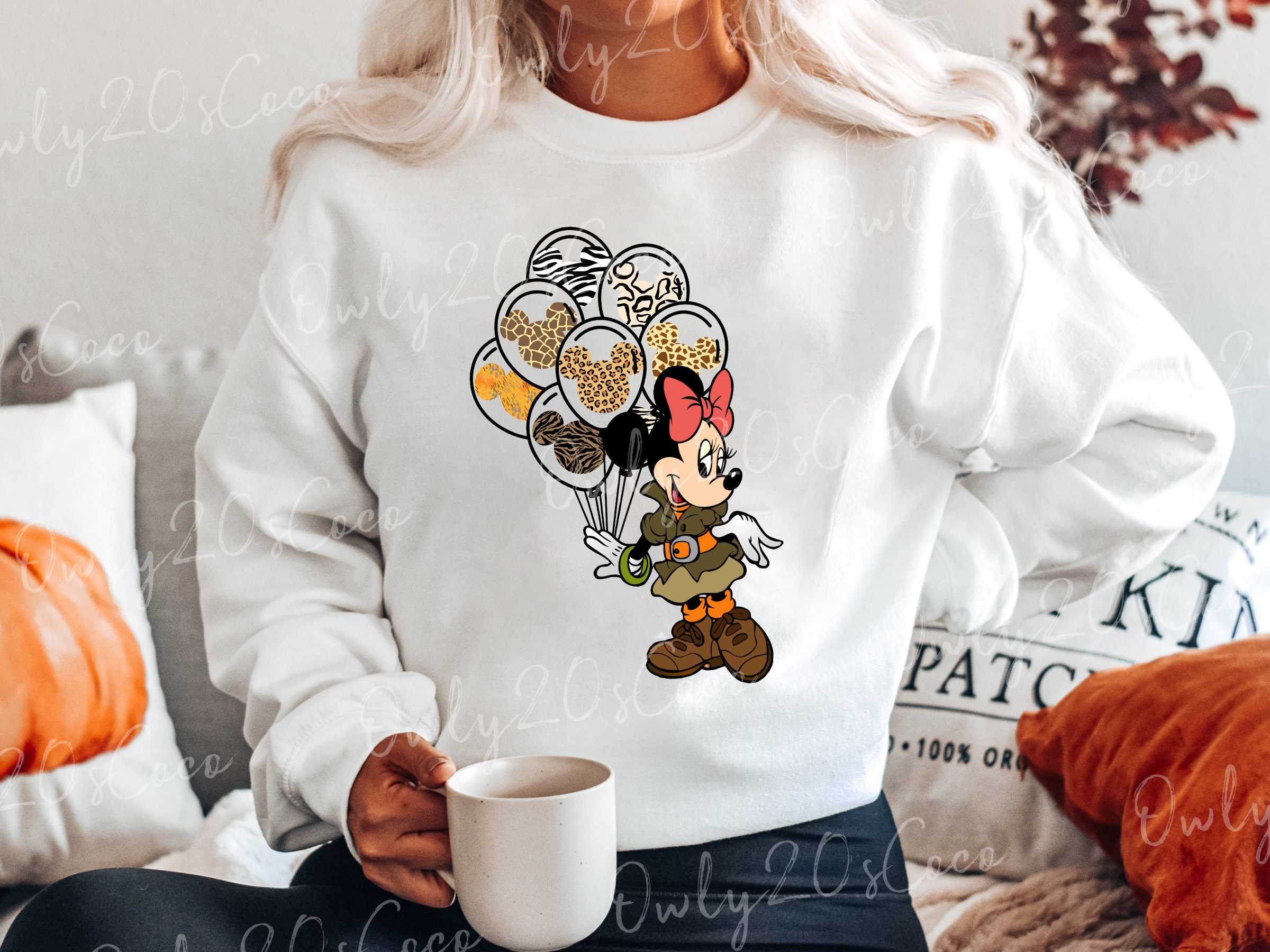 Minnie Balloons Animal Kingdom Disney Safari Unisex Sweatshirt