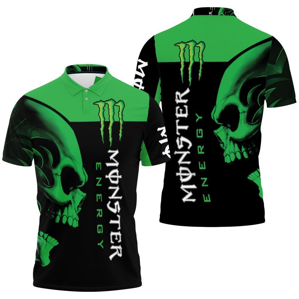 Tilhører Erobrer galdeblæren Monster Energy Drink Logo With Skull 3d Polo Shirt Jersey All Over Print  Shirt 3d T-shirt - Beeteeshop