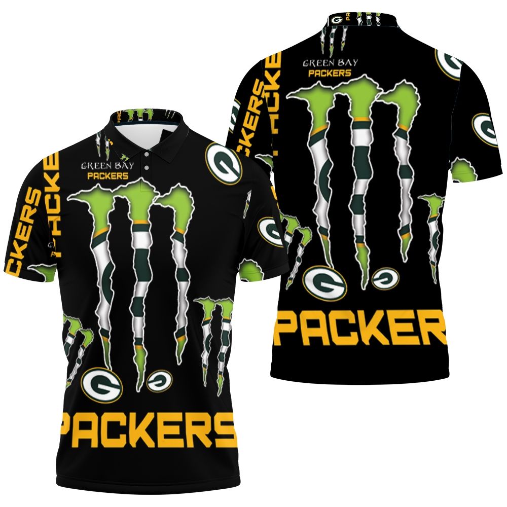 Monster Energy Logo For Lovers Green Bay Packers Polo Shirt All Over Print Shirt 3d T-shirt