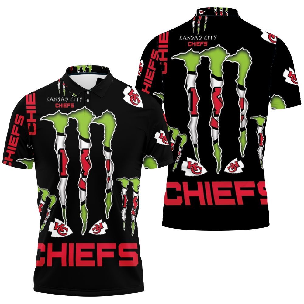 Monster Energy Logo For Lovers Kansas City Chiefs Polo Shirt All Over Print Shirt 3d T-shirt