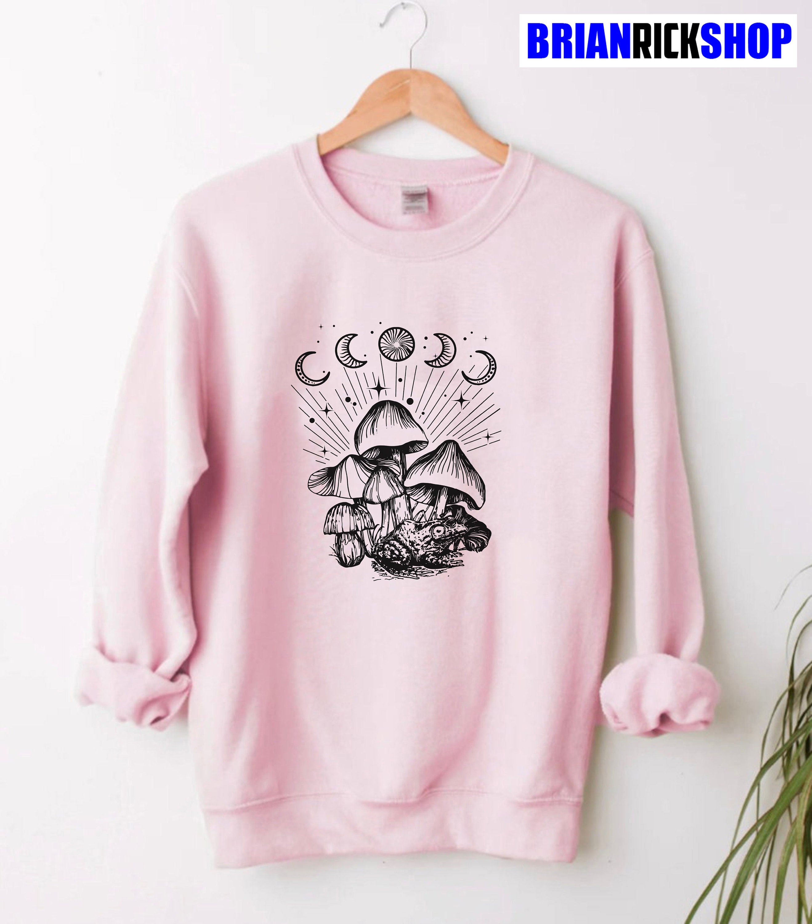 Moon Phases And Mushrooms Vintage Unisex Sweatshirt