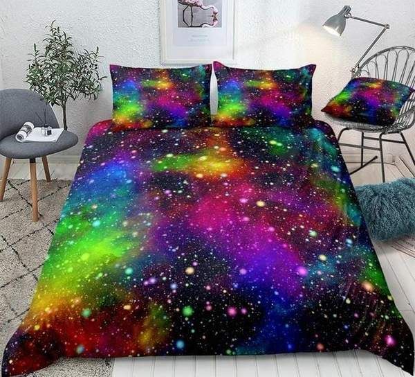 Multicolor Outer Space Cotton Bedding Sets