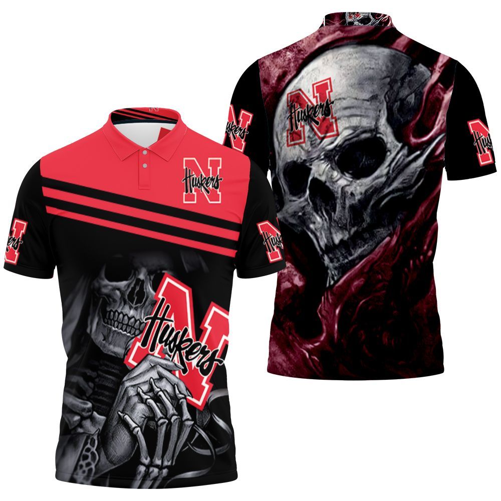 Nebraska Huskers Maiden Skull Fan 3d Jersey Polo Shirt All Over Print Shirt 3d T-shirt