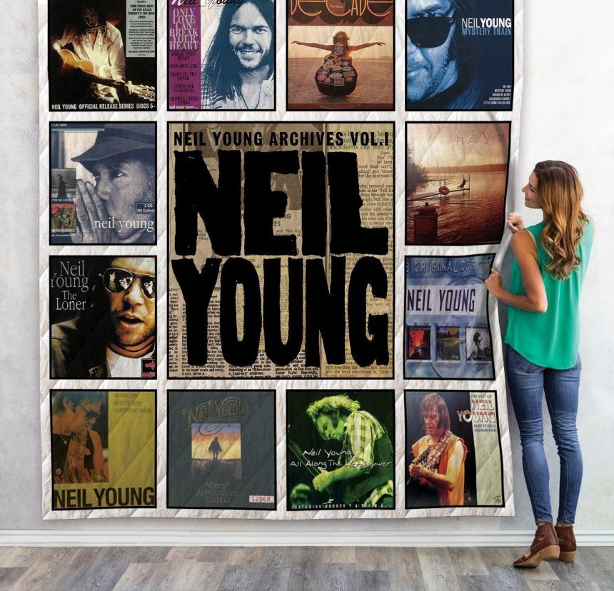 Neil Young Compilations Albums Quilt Blanket For Fans