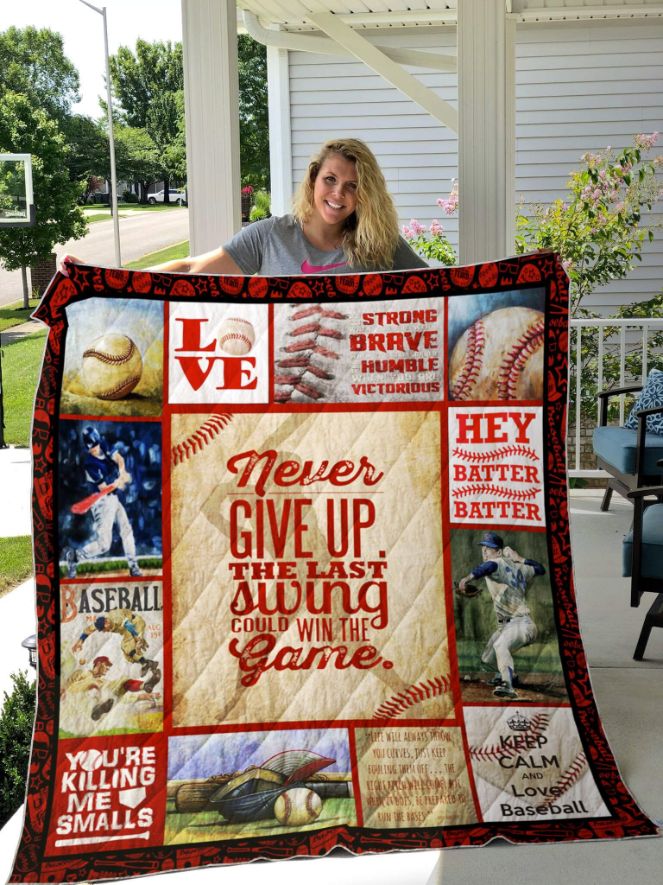 Never Give Up – Baseball Quilt Blanket