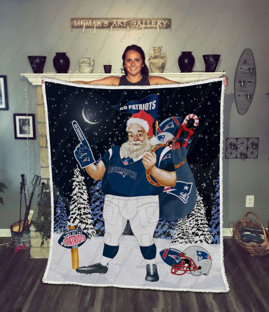 New England Patriots Santa Claus Quilt Blanket