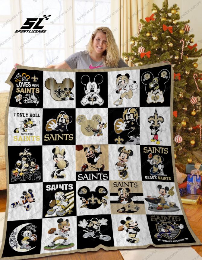 New Orleans Saints Disney Quilt Blanket