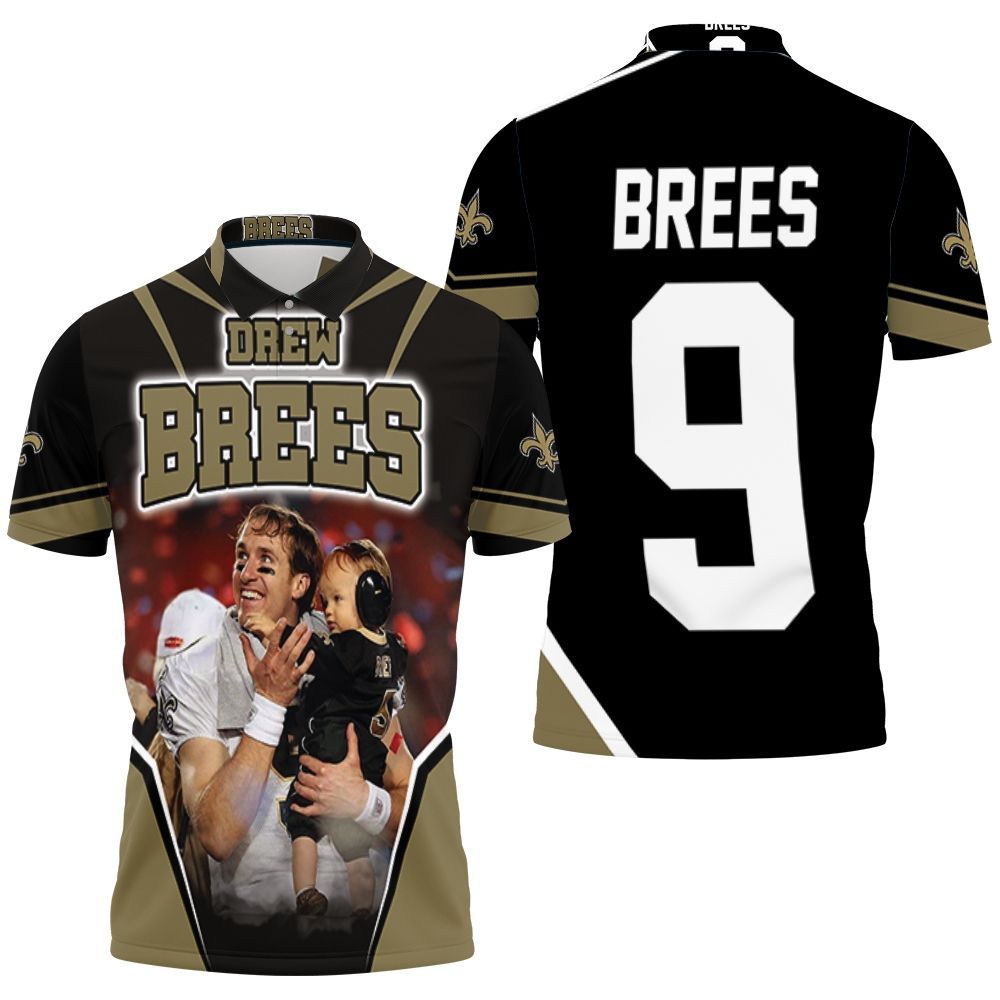 New Orleans Saints Drew Brees And Son Polo Shirt All Over Print Shirt 3d T-shirt