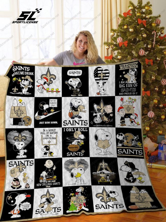 New Orleans Saints Snoopy Quilt Blanket