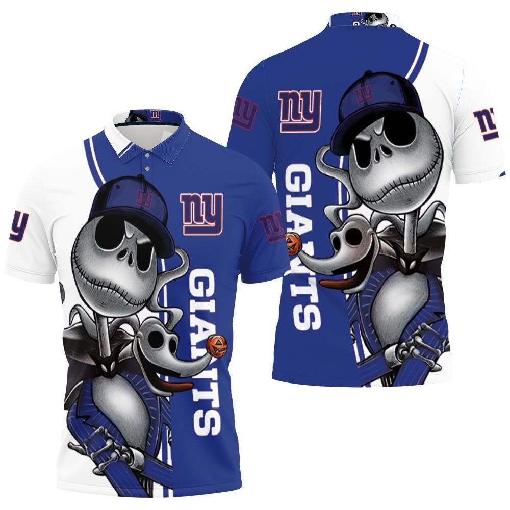 New York Giants Jack Skellington And Zero Polo Shirt All Over Print Shirt 3d T-shirt
