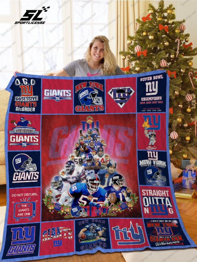 New York Giants Tree Quilt Blanket