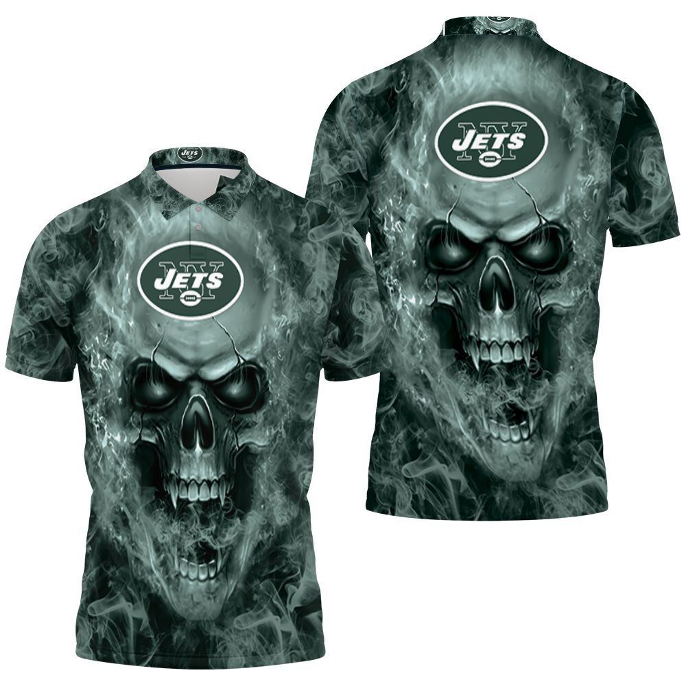 New York Jets Nfl Fans Skull Polo Shirt All Over Print Shirt 3d T-shirt