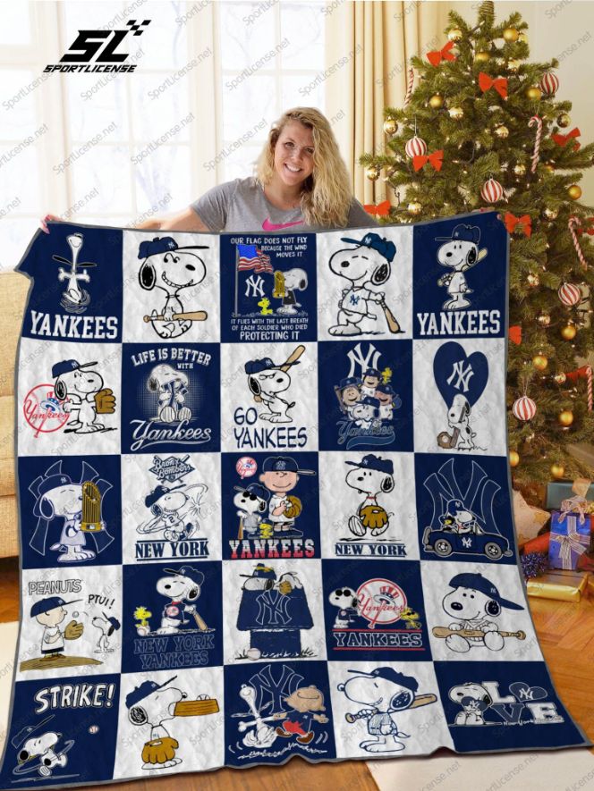 New York Yankees+Snoopy Quilt Blanket Ver Sp