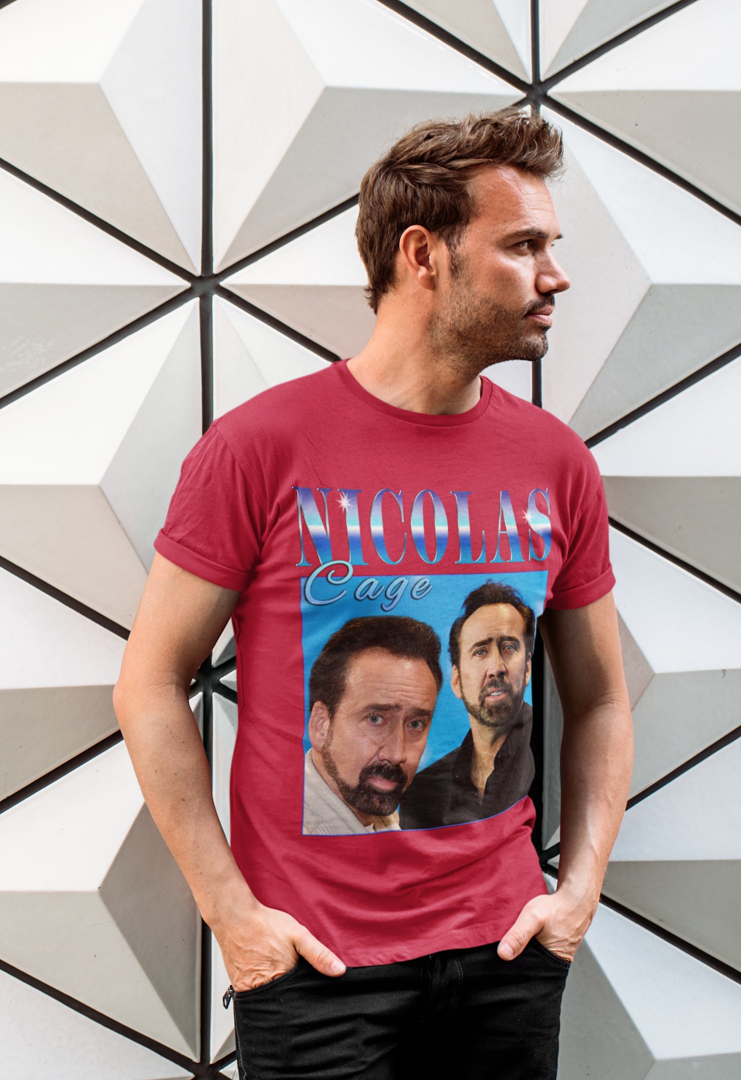 Nicolas Cage Celebrity Tee Vintage Unisex T-Shirt