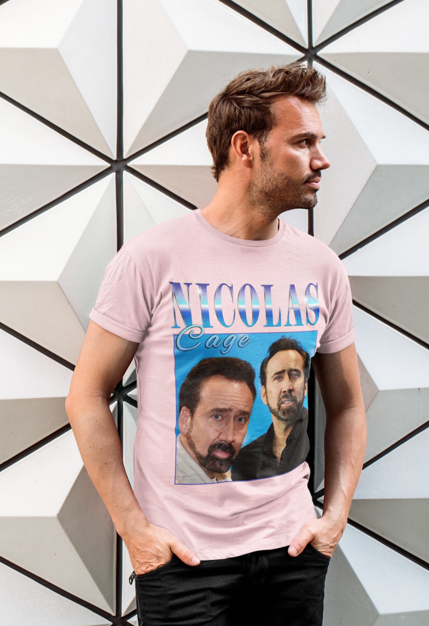 Nicolas Cage Celebrity Tee Vintage Unisex T-Shirt