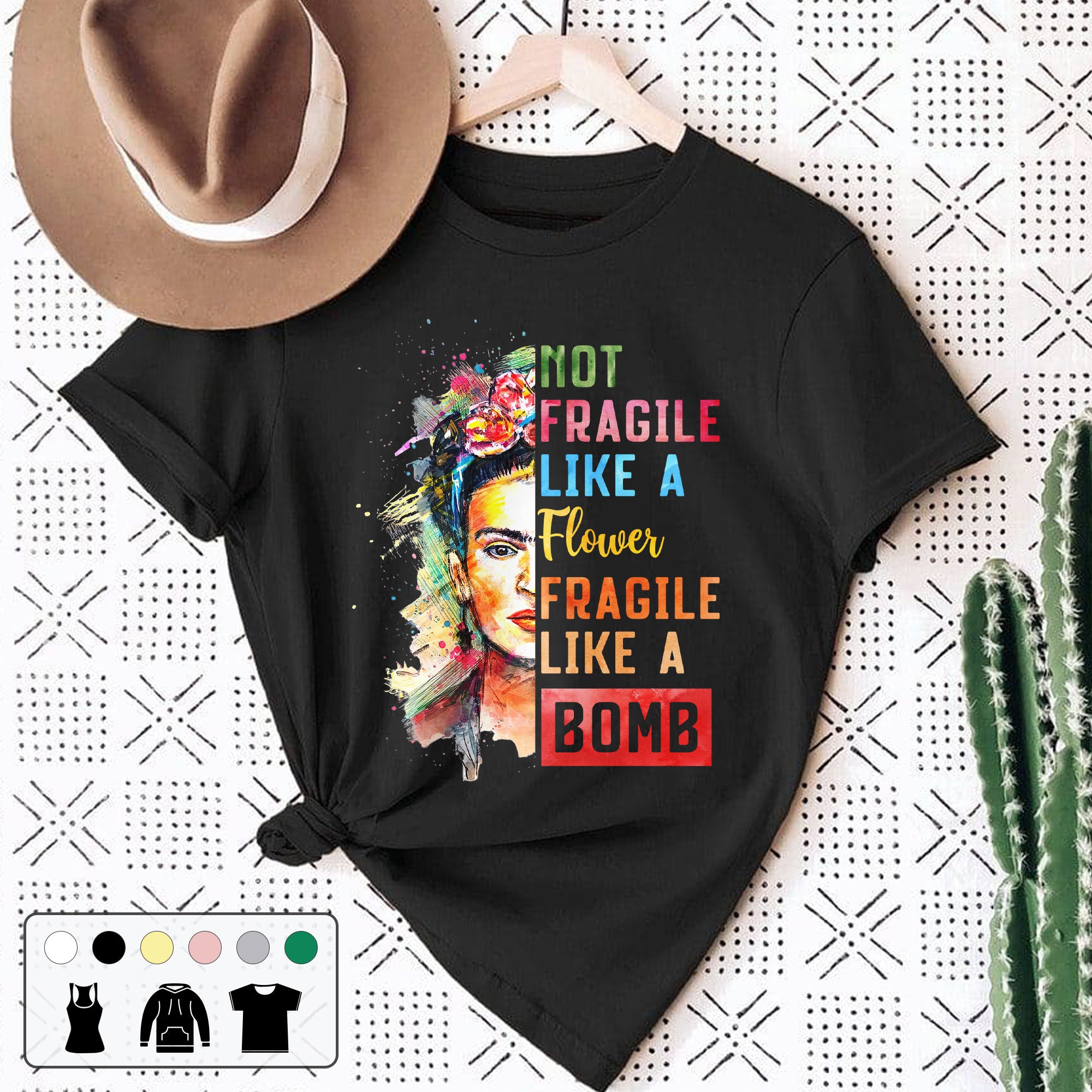 Not Fragile Like A Flower Fragile Like A Bomb Vintage Unisex T-Shirt ...