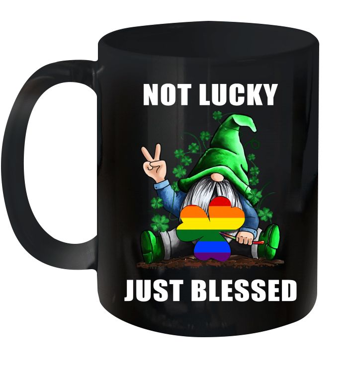 Not Lucky Gnomes Lgbt Shamrock St Patrick’s Day Premium Sublime Ceramic Coffee Mug Black