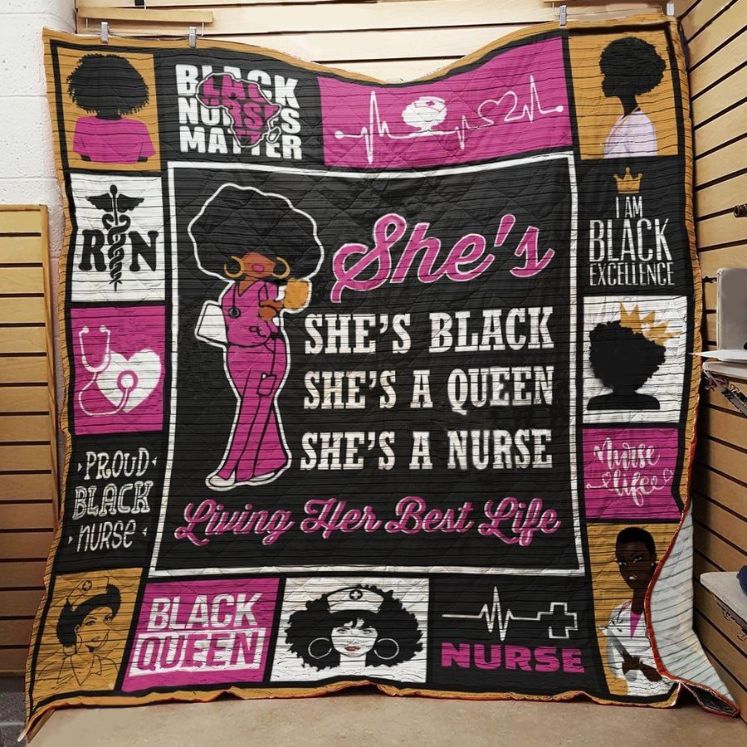 Nurse Black Girl Black Nurses Matter Quilt Blanket Great Customized Gifts For Perfect Gifts For Black Nurse