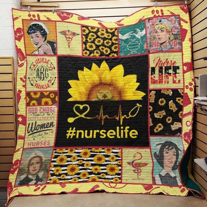 Nurse Life God Chose Some Of The Intelligent Women Quilt Blanket Great Customized Gifts For Perfect Gift For Nurse