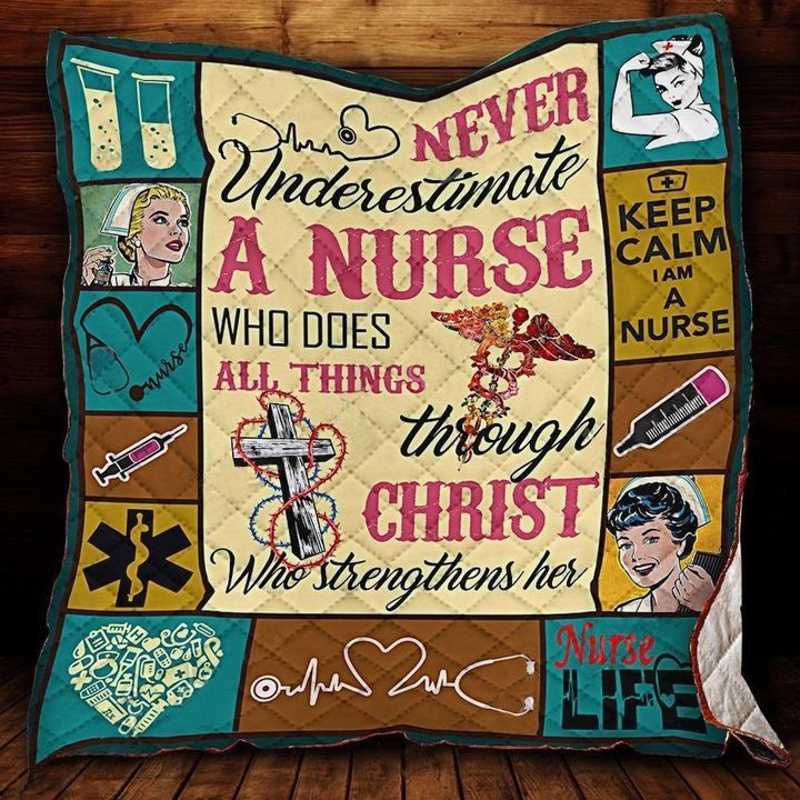 Nurse Life Keep Calm I Am A Nurse Quilt Blanket Great Customized Gifts For Perfect Gift For Nurse