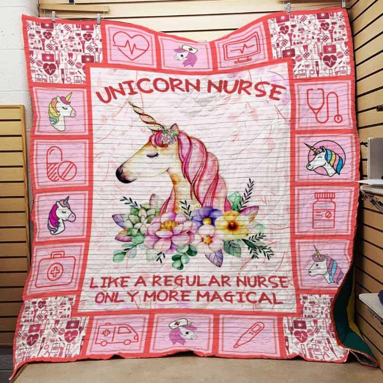 Nurse Unicorn Quilt Blanket