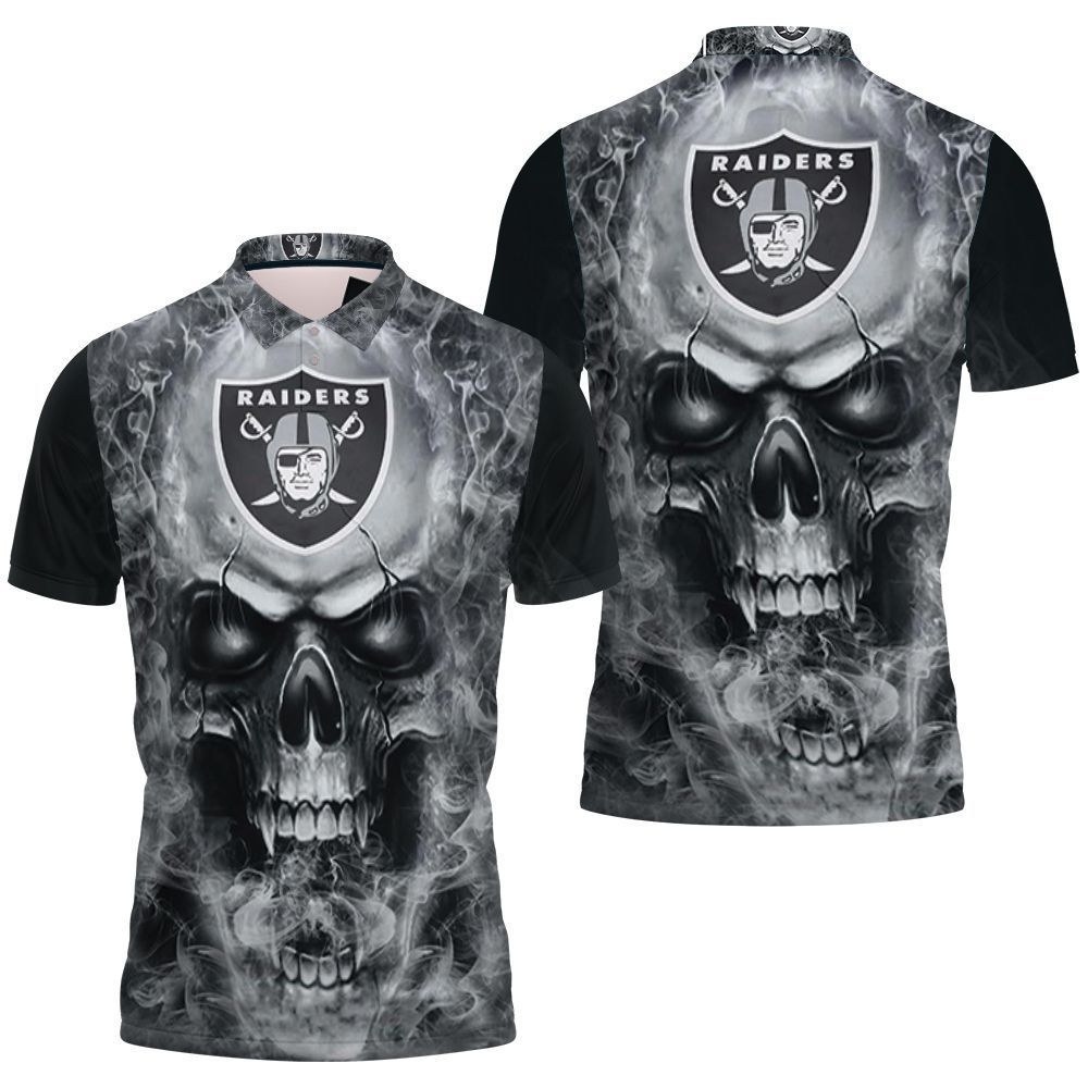 Oakland Raiders Skull 3d Polo Shirt Jersey All Over Print Shirt 3d T-shirt