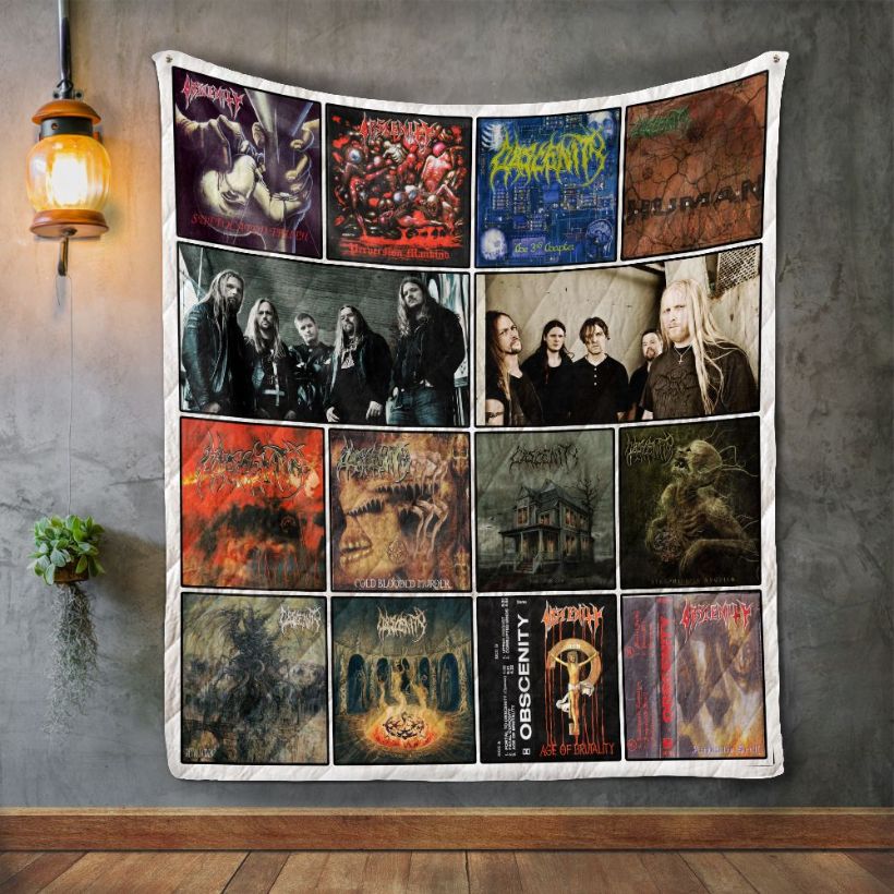 Obscenity Album Covers Quilt Blanket