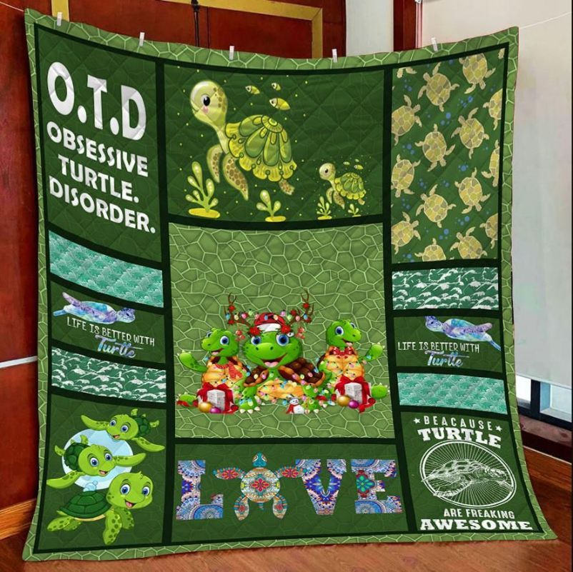 Obsessive Turtle Disorder Quilt Blanket Great Customized Blanket Gifts For