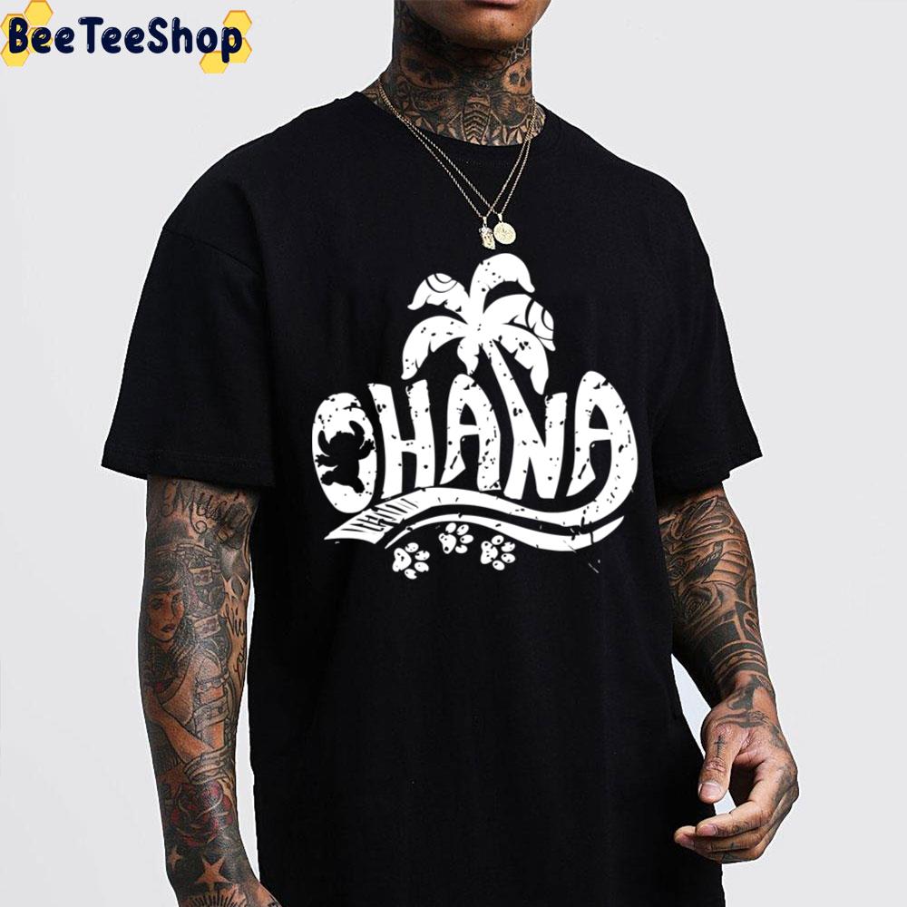 Ohana White Vintage Art Stitch Unisex T-Shirt