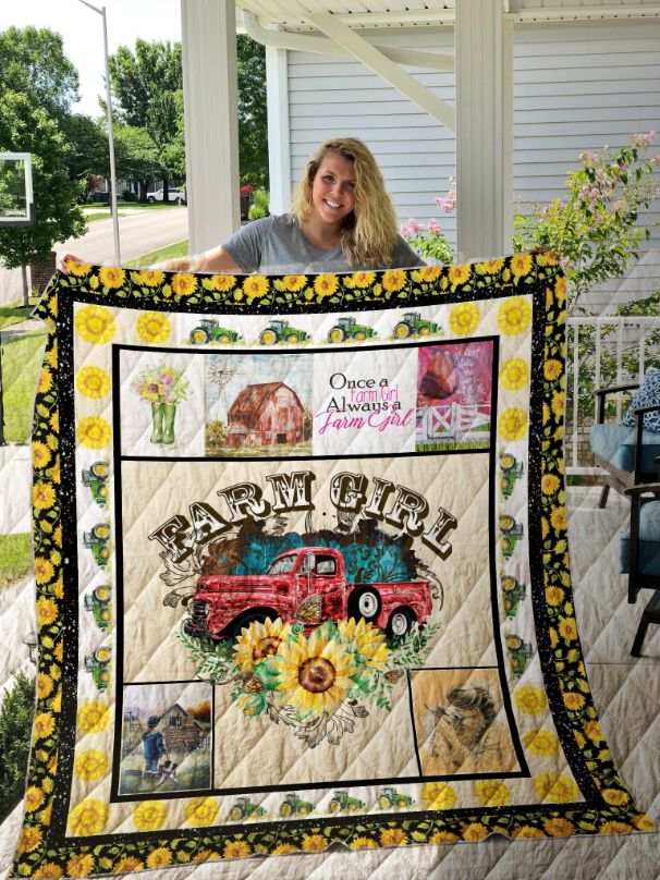 Once A Farm Girl Always Farm Girl Quilt Blanket Great Customized Blanket Gifts For