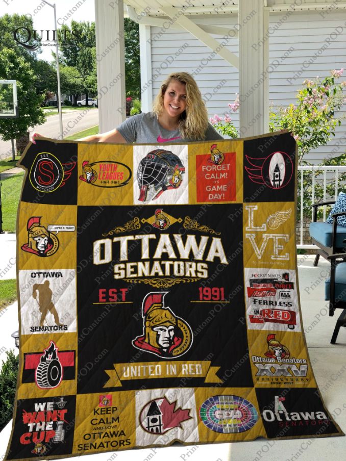 Ottawa Senators Quilt Blanket Ver 17