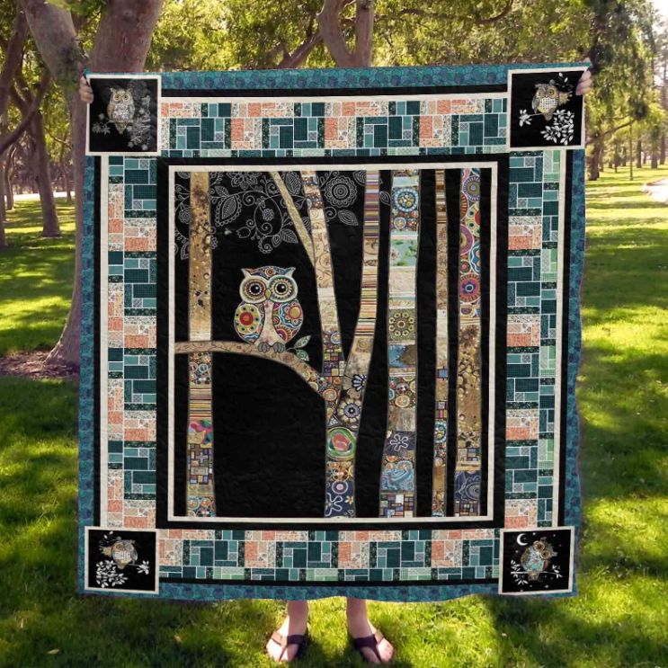 Owl On The Tree Quilt Blanket Great Customized Blanket Gifts For