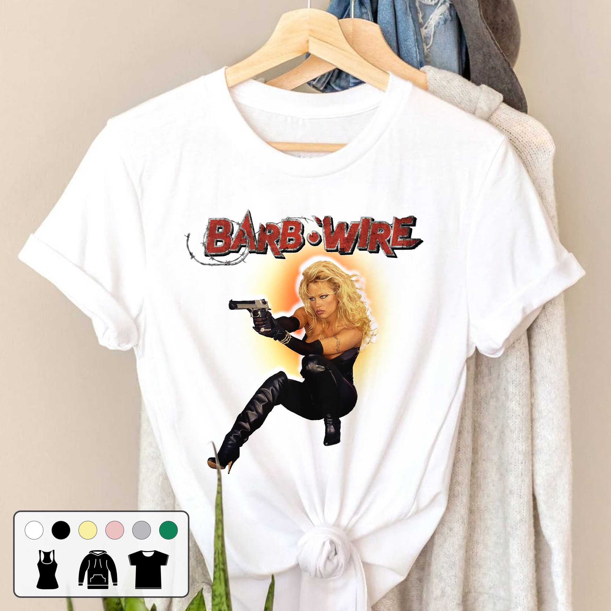 Pamela Barb Wire 90's Action Movie Vintage Unisex T-Shirt