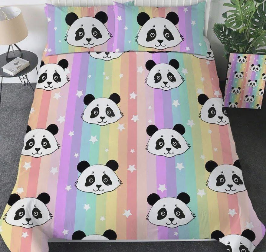 Panda Rainbow Cotton Bedding Sets