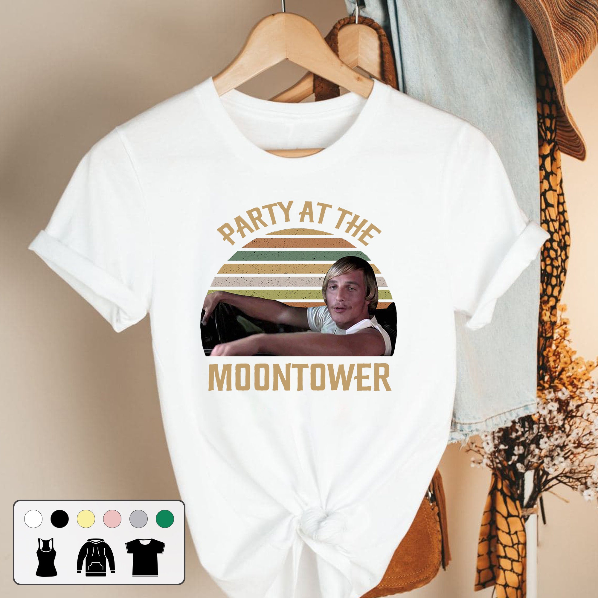 Party At The Moontower Retro Vintage Unisex T-Shirt