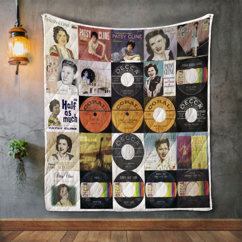 Patsy Cline Album Covers Quilt Blanket